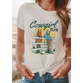 thumbnail image 2 of OneWhoYoung Cowgirl Western Style T-Shirt for Women Fun Graphic Tee Western Cowboy Vintage T-Shirt Cowboy Rodeo Tshirts(Beige-1,Small), 2 of 3