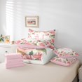 thumbnail image 6 of Catabedysis Pink Flowers ABC Print M 7-Piece Twin Bedding,Personalized Monogrammed Gifts Bedding Comforter Set,Pink Reversible For Girls, 6 of 7