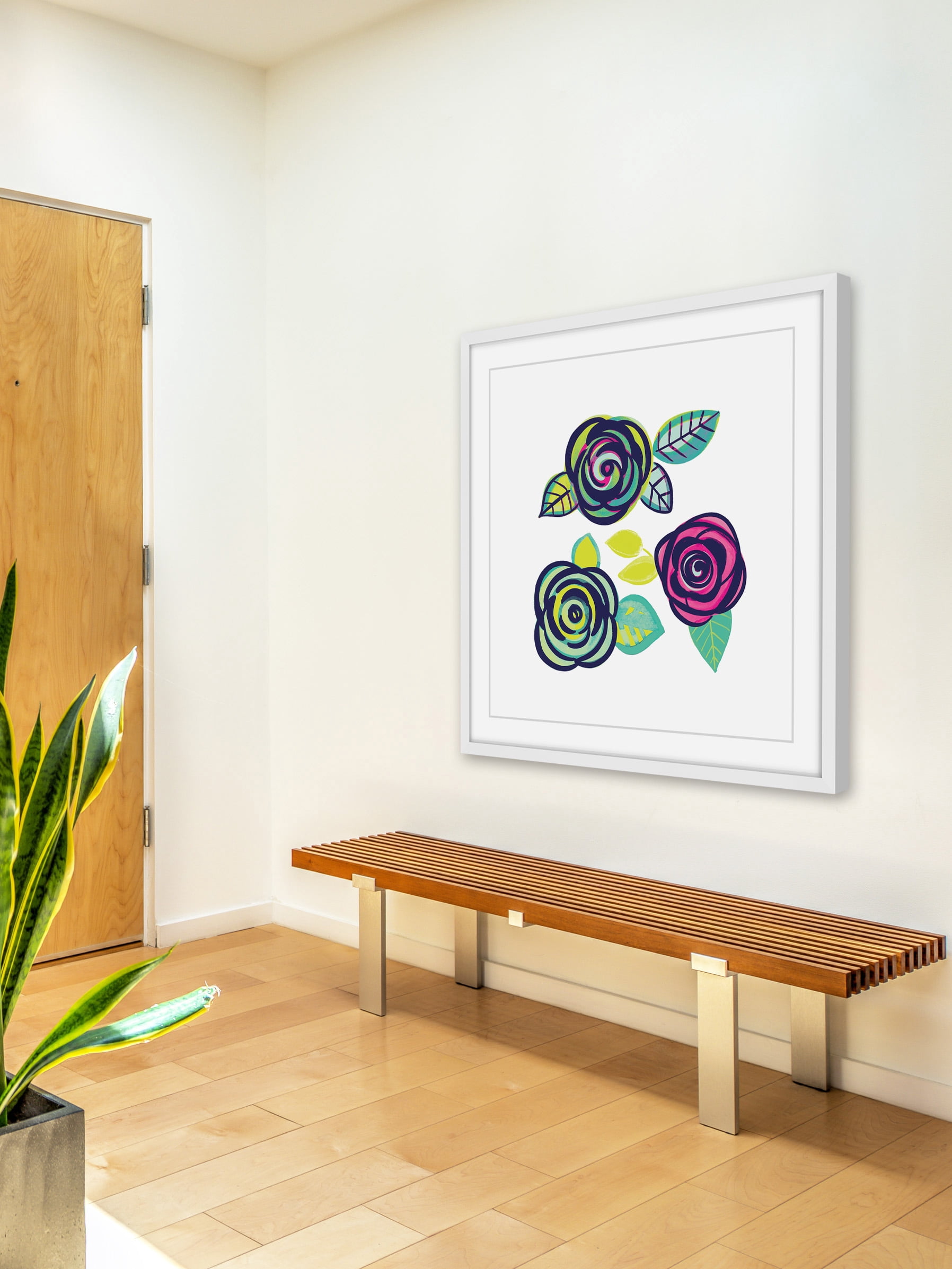 "Triple Flowers" Framed Painting Print