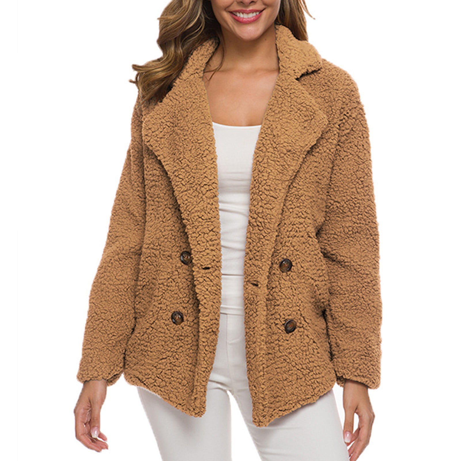 TKing Fashion Women's Winter Casual Padded Thickened Suit Collar Button