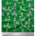 thumbnail image 1 of Soimoi Green Cotton Voile Fabric Bell Floral Decor Fabric Printed Yard 56 Inch Wide, 1 of 3