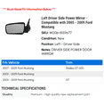 thumbnail image 2 of Left Driver Side Power Mirror - Compatible with 2005 - 2009 Ford Mustang 2006 2007 2008, 2 of 2