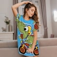 thumbnail image 3 of Rocae Dinosaur Riding a Motorcycle for Nightgowns for Women Sleep Shirts Short Sleeve Nightshirt Pullover Nightdress, 3 of 6