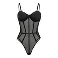 thumbnail image 1 of Ropa interior sexy de mujer con tirantes, corsé de malla y body., 1 of 8