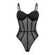thumbnail image 1 of Ropa interior sexy de mujer con tirantes, corsé de malla y body., 1 of 8