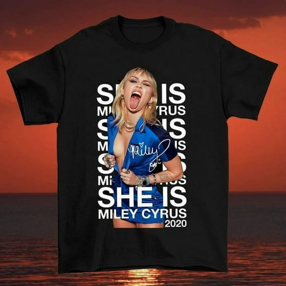 HOT Miley Cyrus Short Sleeve Cotton T- Shirt Unisex Shirt