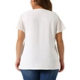 thumbnail image 3 of Agnes Orinda Women's Plus Size Top Flutter Sleeve V Neck Layered Ruffle Blouses 1X White, 3 of 6