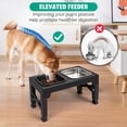 thumbnail image 2 of Elevated Dog Bowls, 2 Stainless Steel Dog Food Bowls, Raised Dog Bowl Adjusts to 5 Heights for Small Medium and Large Dogs,Black, 2 of 8