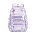 thumbnail image 2 of UJNDER Teen Girls Large Capacity Transparent Water-resistant Backpack Lightweight Double Shoulder Design for School Daily Use,Purple,Large, 2 of 7