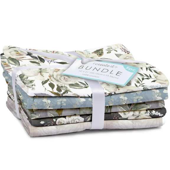 Fabric Editions 18"x21" 100% Cotton Fat Quarter Motini Precut Bundle, Multicolor 5 Piece