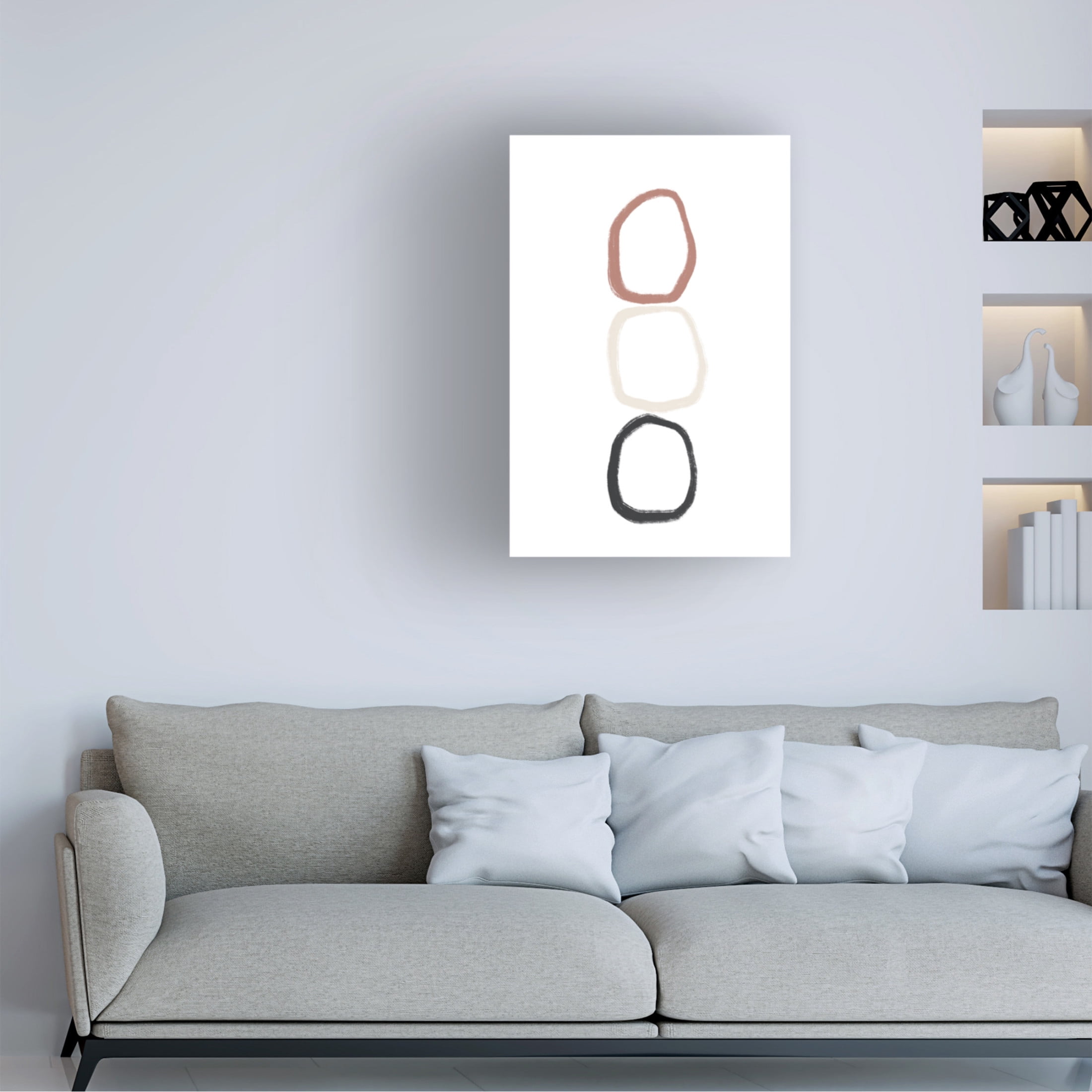 Trademark Fine Art uplusmestudio Three Stones On Top Canvas Wall Art