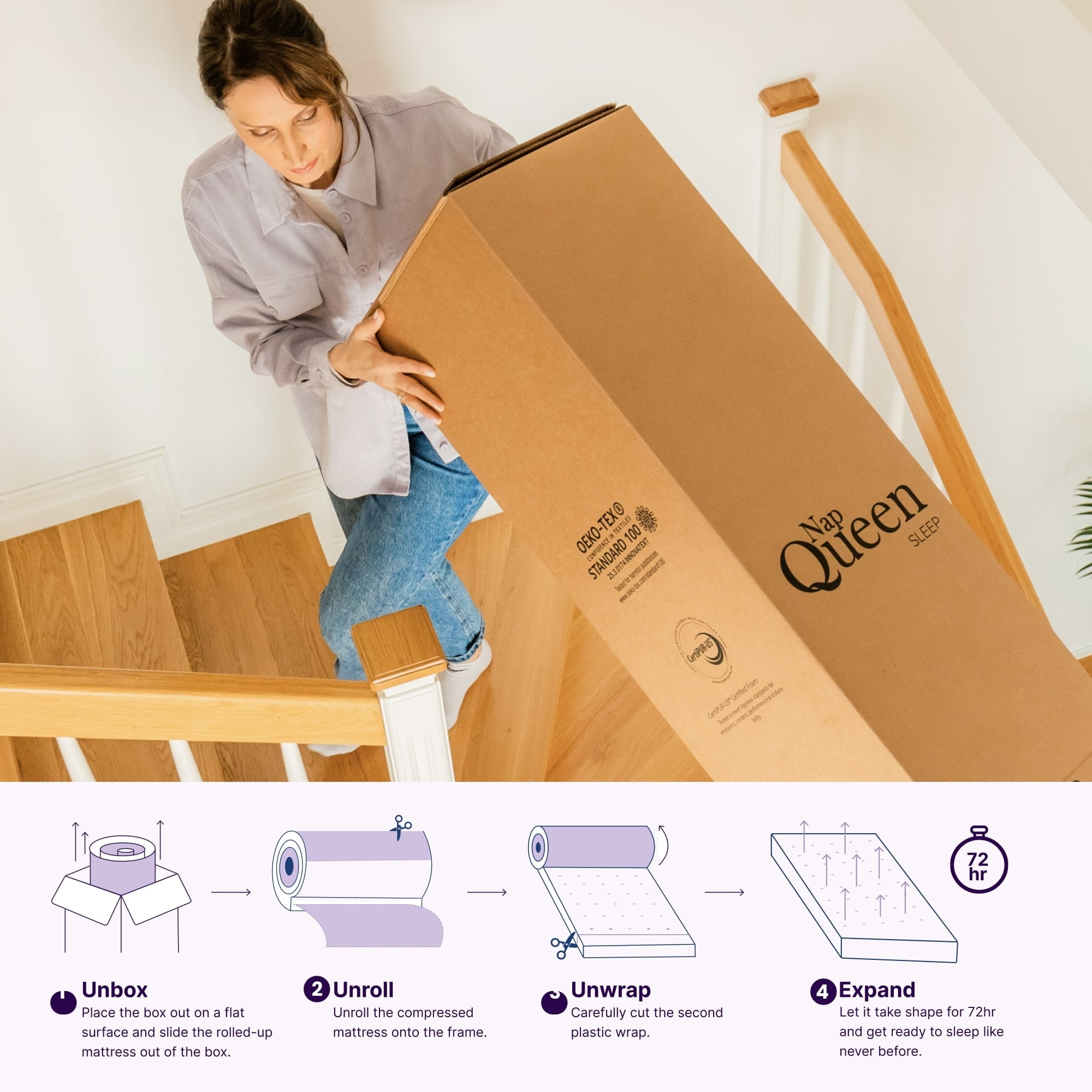 NapQueen Maxima 10” Full Innerspring Mattress, Cooling Gel Infused Memory Foam Mattress in a Box, Adult
