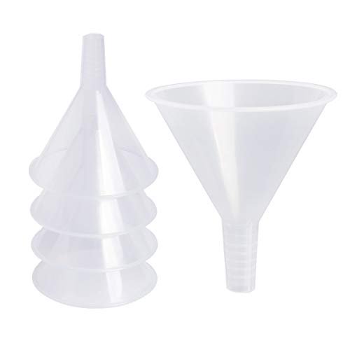 SBYURE 6 Pack Plastic Funnels, 4.5 Inch MultiPurpose Clear Plastic