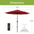 thumbnail image 3 of Mainstays Outdoor 9' Red Round Market Patio Umbrella, Crank Lift, 3-Angle Tilt, 3 of 6