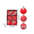 thumbnail image 3 of 6Pcs Flocking Christmas Ball Ornaments Set Shatterproof Xmas Tree Decorations, 3 of 9