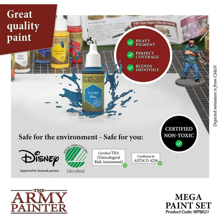 The Army Painter Miniature Painting Kit with Wargamer Regiment Miniatures  Paint Brush - Miniature Paint Set for Miniature Figures, 50 Nontoxic Model  Paints - Mega Paint Set of 3 