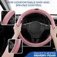 thumbnail image 2 of Skechers Steering Wheel Cover, Leather Steering Wheel Cover for Cars, Non-Slip Steering Wheel Cover, Universal Fit Steering Wheel Cover for SUV Truck (14.5"-15"), Pink, 2 of 7