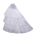 thumbnail image 5 of Cxenplz Women Vintage Underskirt Hoop Big Tail Pannier Petticoat Underskirt 3 Layer Accessory for Ball Gown Dress White, 5 of 5