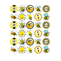 30 x Sweet Bees Themed Edible Cupcake Toppers | Uncut on Wafer Sheet- Qty 30-1.5” each