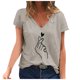 thumbnail image 1 of Gibobby Playeras Mujer T Camisa Casual Short Manga V Cuello impreso Fashion Tops Summer Women's Blose（Gris， M), 1 of 3