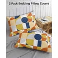 thumbnail image 3 of Abstract Pillow Covers Queen Size 2 Pack, Modern Geometric Vintage Circle European Soft Bed Throw Pillowcases Breathable Cooling Long Lumbar Body Pillow Sham Cover for Bed Sofa 20''x30'', 3 of 7