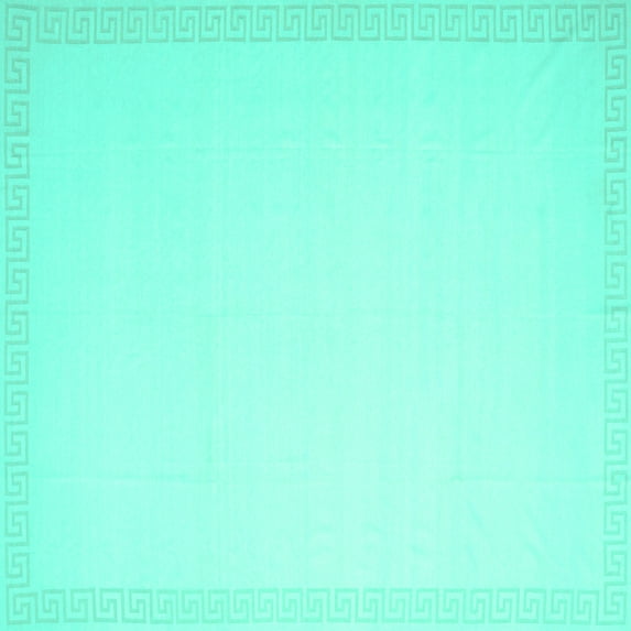 Ahgly Company Indoor Square Solid Turquoise Blue Modern Area Rugs, 8' Square