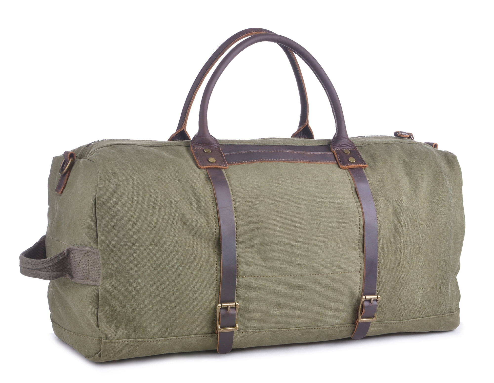 Gootium Unisex Vintage Canvas Leather Travel Duffel Bag Weekend Bag Sports Gym Bags, Coffee by
