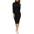 thumbnail image 4 of MODA NOVA Juniors Two Piece Outfits Knitted Long Sleeve Turtleneck Sweaters Tank Bodycon Midi Dress Set, 4 of 6