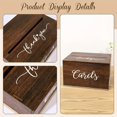 thumbnail image 7 of New Rural Wedding Creative Decoration Gift Box with Slot Wooden Card Box Wedding Table Decoration. (Khaki), 7 of 7