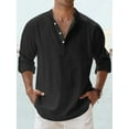 thumbnail image 3 of Men’s Cotton Linen Shirts Button Down Breathable Button-down Lightweight Shirt Casual & Business Wear Clothing, 3 of 7