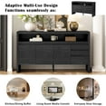 thumbnail image 6 of Harper & Bright Designs Large Buffet Cabinet with Storage, Sideboard Table with Doors and Drawers for Living Room and Hallway, Black, 6 of 18