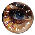 thumbnail image 4 of Designart "Colorful Crying Eye of a Woman I" Fashion Oversized Wall Clock, 4 of 5