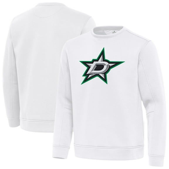 Men's Antigua White Dallas Stars Relevant Lightweight Pullover Sweatshirt