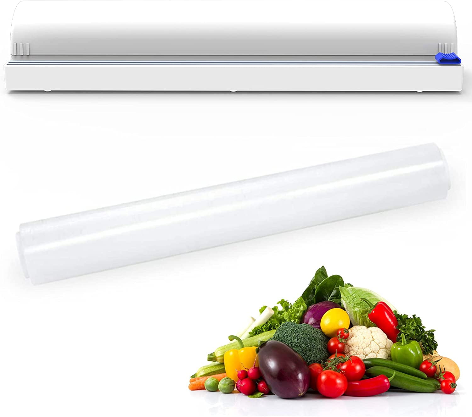 Plastic Wrap Dispenser with Slide Cutter, Cling Film Dispenser, Food