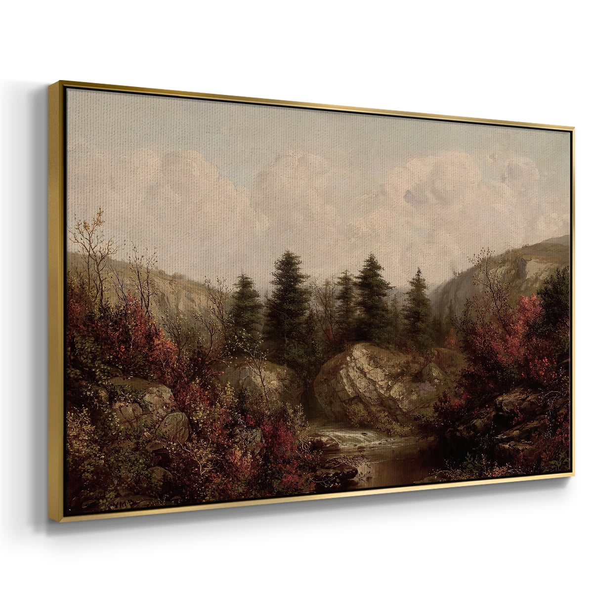 Vintage Landscape-CCCXXVIII By Wexford Home Framed in Gold Wood Gallery Wrapped Canvas 27 in. x 41 in.
