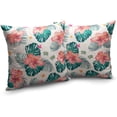 thumbnail image 2 of Hawaii Summer Home Decor Pillow Covers Set of 2 Tropical Plant Flowers Decorative Pillow Covers for Couch Living Room Patio Hawaiian Square Linen Cushion Case 20x20, 2 of 6