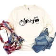thumbnail image 3 of S.W.Smiley Spicy Pumpkin Spice - Women's Garment Dyed Long Sleeve Graphic T-Shirt, 3 of 10