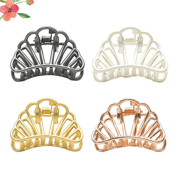 OUNONA 4Ud Hair Catching Barrette Metal Claw Clips Durable Lightweight Alloy for Casual Hairstyle