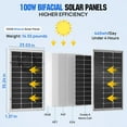 thumbnail image 5 of ECO-WORTHY Bifacial 100 Watt 12 Volt Solar Panel Monocrystalline Rigid High-Efficiency PV Module Power Charger for Sunsheds, Canopies, RVs, Farms and Other Off-Grid Applications, 5 of 9