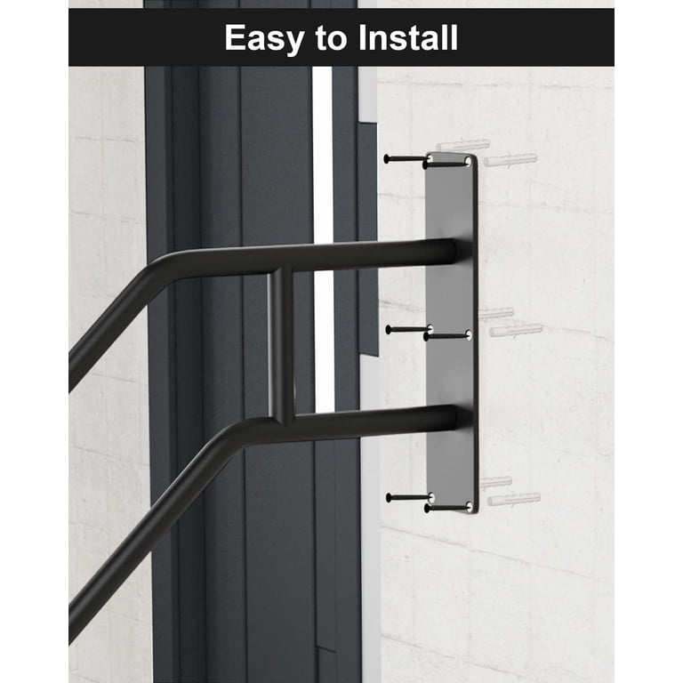 2-Pack Stair Handrails 27.5" - Wall Mount Grab Bars For 1-3 Steps Indoor Outdoor Use