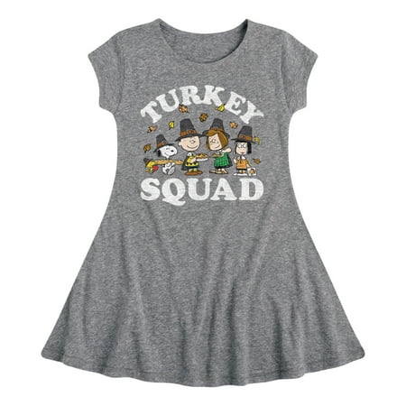 

Peanuts - Turkey Squad - Toddler And Youth Girls Fit And Flare Dress