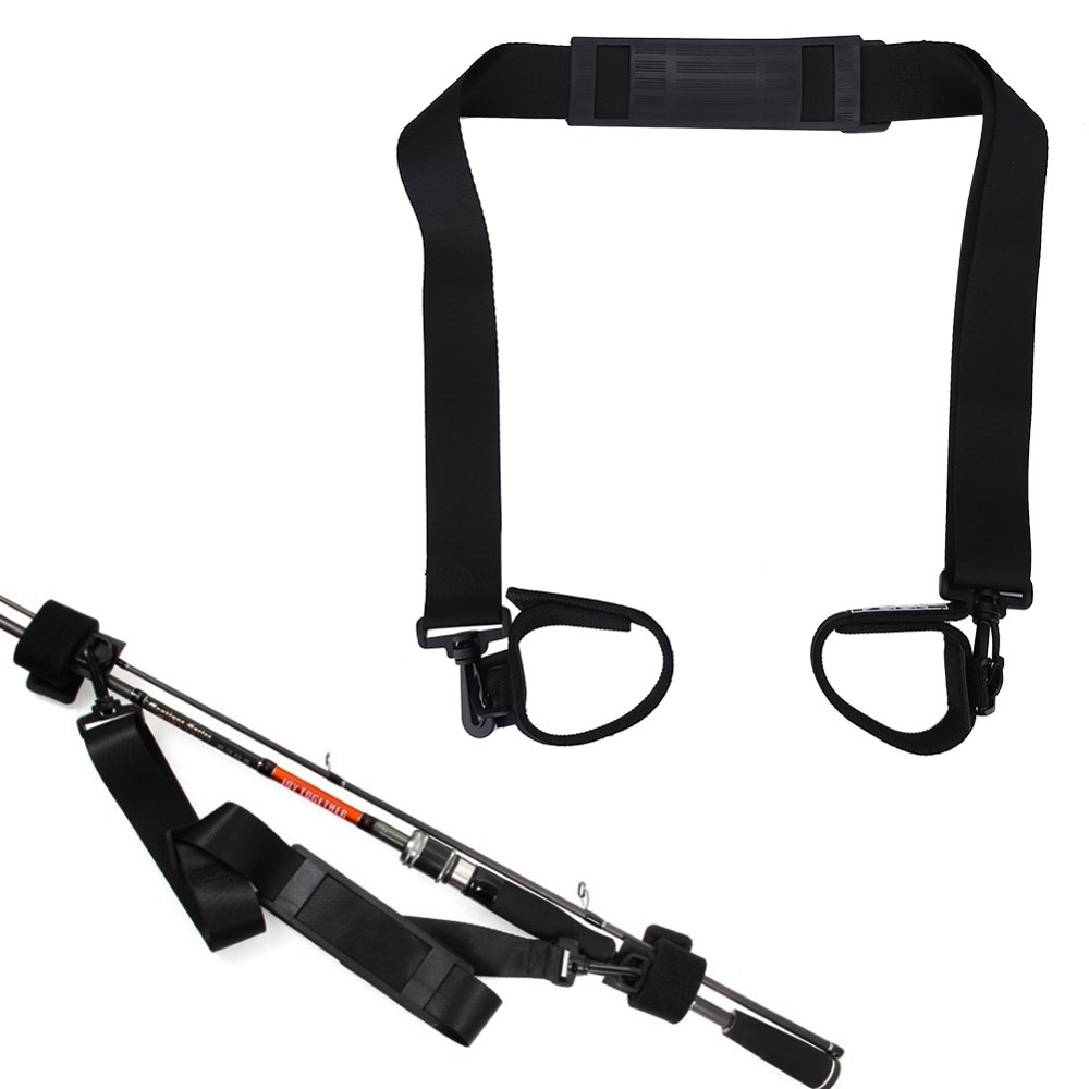OTVIAP Fishing Rod Band, Rod Carry Sling,Black Fishing Rod Pole Carry