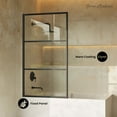 thumbnail image 2 of Claire 34 x 58 Framed Fixed 3/8 in. (10mm) Clear Tempered Glass Tub Door with Black Matte Frame, 2 of 6
