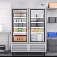 thumbnail image 4 of 54 in. Commercial Two Glass Door Convertible Reach-In Refrigerator/Freezer with 49 Cu. Ft. Capacity in Stainless Steel, ETL Listed (KM-RIC-2DGD), 4 of 13