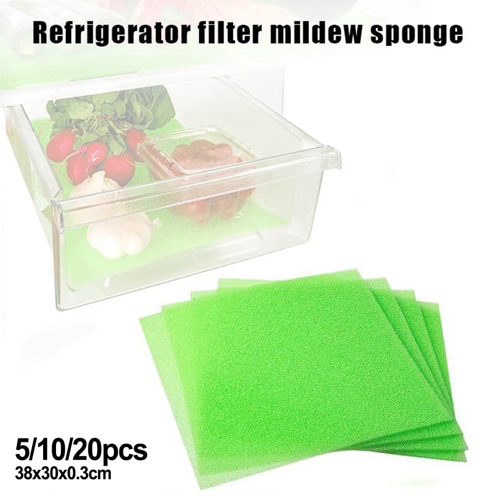 Refrigerator Liners Washable, 10Pcs Fridge Drawer Liners Mats, Shelf Liner Reusable Sponge Keeps Produce Fresh Longer, Fruit & Veggie Life Extender