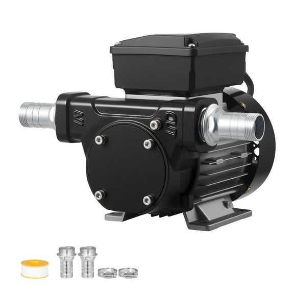 VEVOR Oil Transfer Pump 110V, 16 GPM 60 L/min, AC Electric Fuel Transfer Pump for Diesel Kerosene Biodiesel, 8 ft/2.4 m Max Suction Lift, 45 ft/13.7 m Max Lift,for Vehicles,Construction Sites,Farms