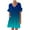 Blue, variant on SEAOPEN Deals Women's Smocked Waist Dress Short Sleeve Tiered Ruffle Skirt Boho Style Red,L