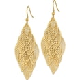 thumbnail image 2 of Stainless Steel Polished And Textured Yellow Ip Leaves Dangle Earrings (65 X 27) Made In China sre1544, 2 of 5