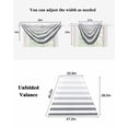 thumbnail image 6 of Waterfall Valances for Windows, Grey Ombre Striped Kitchen Sheer Valance Curtains, Modern Abstract Art Aesthetics Rod Pocket Elegant Swag Valances for Living Room Bedroom, 47.2"x38.5", 1 Panel, 6 of 8