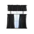thumbnail image 2 of 3S Brother's Solid Linen Look Curtains Drapes Kitchen Valance Set of 3 Hanging Rod Pocket Window Valance Treatments Decorative Valances Tiers Café Curtains (Anthracite 50"x14"Valance - 24"x30"Tiers), 2 of 6